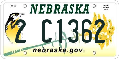 NE license plate 2C1362