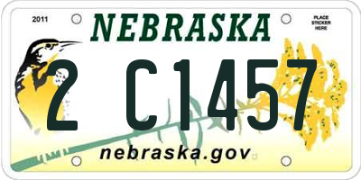 NE license plate 2C1457