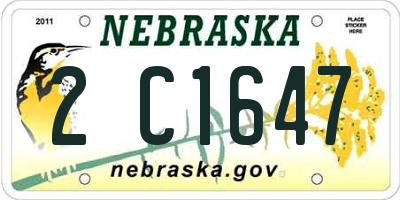 NE license plate 2C1647