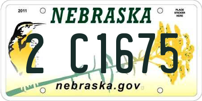 NE license plate 2C1675