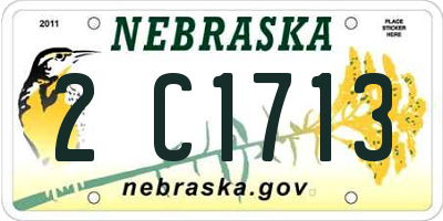 NE license plate 2C1713