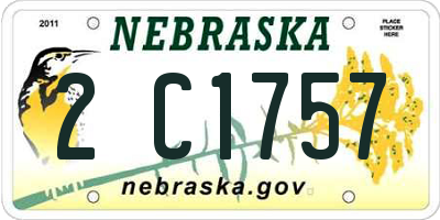 NE license plate 2C1757