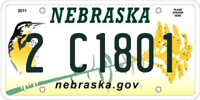 NE license plate 2C1801