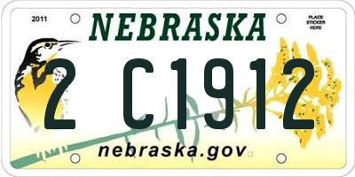 NE license plate 2C1912