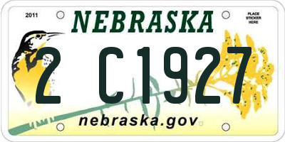 NE license plate 2C1927