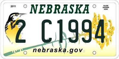 NE license plate 2C1994