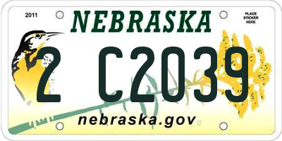 NE license plate 2C2039