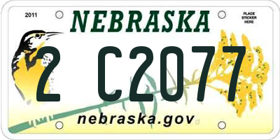 NE license plate 2C2077