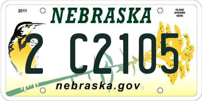 NE license plate 2C2105