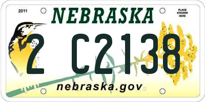 NE license plate 2C2138