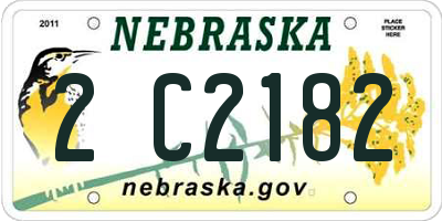 NE license plate 2C2182