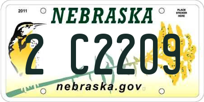 NE license plate 2C2209