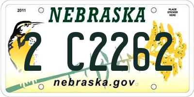 NE license plate 2C2262