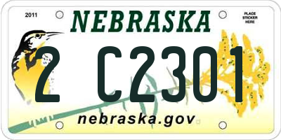 NE license plate 2C2301