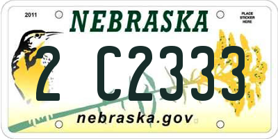 NE license plate 2C2333