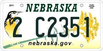 NE license plate 2C2351