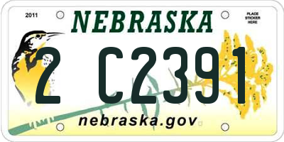 NE license plate 2C2391