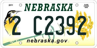 NE license plate 2C2392