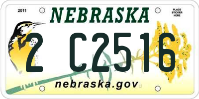 NE license plate 2C2516