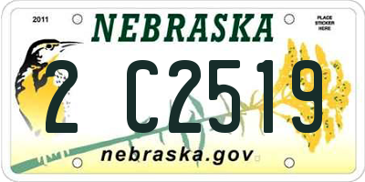 NE license plate 2C2519