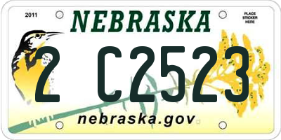 NE license plate 2C2523