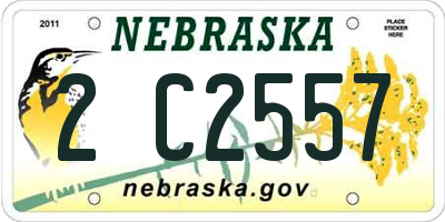 NE license plate 2C2557
