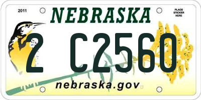 NE license plate 2C2560