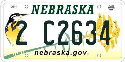NE license plate 2C2634