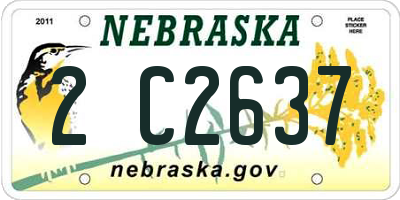 NE license plate 2C2637