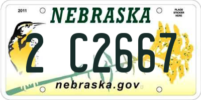 NE license plate 2C2667