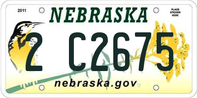 NE license plate 2C2675