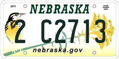 NE license plate 2C2713