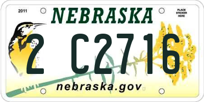 NE license plate 2C2716