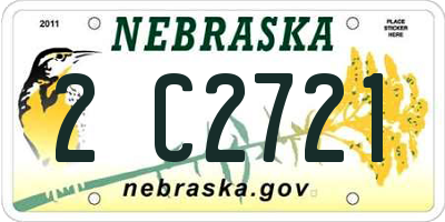 NE license plate 2C2721