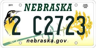 NE license plate 2C2723
