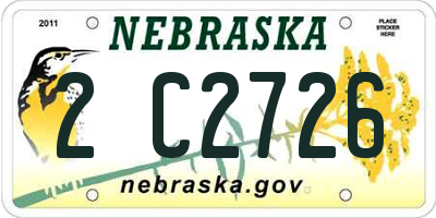 NE license plate 2C2726