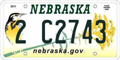 NE license plate 2C2743