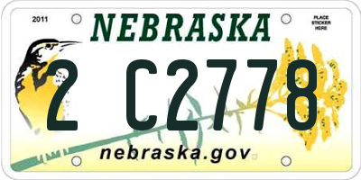 NE license plate 2C2778