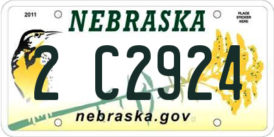 NE license plate 2C2924