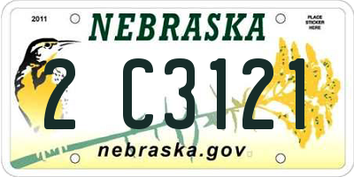 NE license plate 2C3121