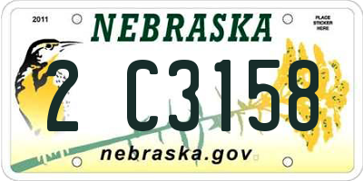NE license plate 2C3158