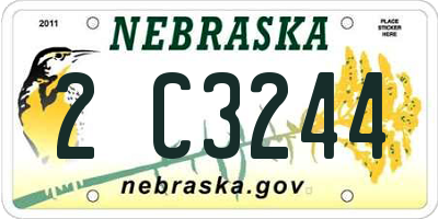 NE license plate 2C3244