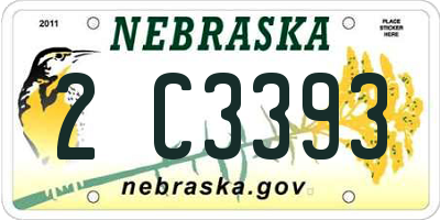 NE license plate 2C3393