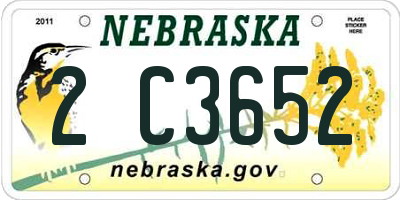 NE license plate 2C3652