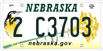 NE license plate 2C3703