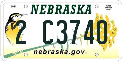 NE license plate 2C3740