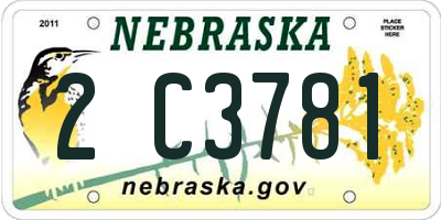 NE license plate 2C3781