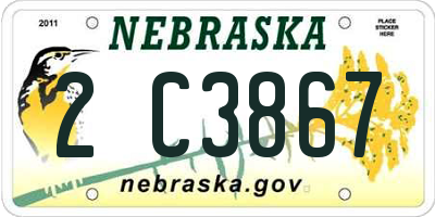 NE license plate 2C3867