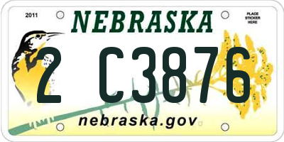 NE license plate 2C3876