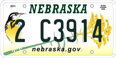 NE license plate 2C3914